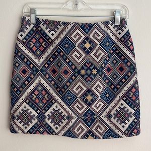 THML Boho Chic Mini Skirt, SZ M, Tapestry-Type Fabric